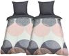 Visaggio Bettwäsche 100% Baumwolle in 6 Größen Bettbezug Set, Renforcé, 4 teilig, Wendebettwäsche meliert Kreise mit Reißverschluss Bild 2