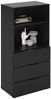 FMD Möbel - DARK 6 - Kommode m. 3 SK u. 1 of. Fach mit E-Boden - melaminharzbeschichtete Spanplatte - schwarz - 49,7 x 101,2 x 31,5cm Bild 3