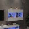 vidaXL TV-Wandschrank mit LED-Leuchten Weiß 98,5x30x60,5 cm 837106 Bild 3