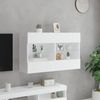 vidaXL TV-Wandschrank mit LED-Leuchten Weiß 98,5x30x60,5 cm 837106 Bild 4