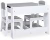 vidaXL Kindertisch mit 2 Stühlen, MDF weiß / grau Bild 4