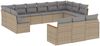 vidaXL 13-tlg. Garten-Sofagarnitur mit Kissen Beige Poly Rattan 3226458 Bild 2