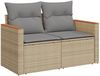 vidaXL 13-tlg. Garten-Sofagarnitur mit Kissen Beige Poly Rattan 3226458 Bild 5