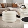 tectake® Hocker mit Stauraum, XL Scandi Sitzhocker Bouclé Teddy Stoff, Pouf, Polsterhocker rund für Schminktisch, Schlafzimmer, Wohnzimmer Möbel, als Flur Möbel, Stauhocker Wohnen - Bouclé Creme-weiß Bild 4