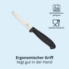 KHG 6er Set Frühstücksmesser Brötchenmesser Tomatenmesser Schwarz | 12 cm Klinge Edelstahl mit Wellenschliff | Tafelmesser Brotzeitmesser Vespermesser mit Fingerschutz Bild 3