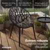 STEELSØN 'Quanta' Gartenstuhl, schwarz, Kunststoff, wetterfest und UV-beständig, Balkonstuhl stapelbar, bis 120 kg belastbar, 6er Set Bild 3