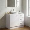 Wohnling Waschbecken-Unterschrank 54 x 63 x 30 cm weiß mit 1 Tür und 3 Schubladen Bild 2