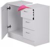 Wohnling Waschbecken-Unterschrank 54 x 63 x 30 cm weiß mit 1 Tür und 3 Schubladen Bild 5