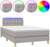 vidaXL Boxspringbett mit Matratze & LED Stoff Hellgrau 120x200 cm, Härtegrad: H2 [3134021] Bild 2