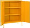 Sideboard KEVI Metall Senfgelb 80x35x101,5 cm Stahl | Flurschrank Metallschrank Lagerschrank Beistellschrank Wohnzimmer Bild 3