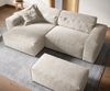 Delife 'Sirpio XL' Ecksofa mit variabler Recamiere, 270x170 cm, Beige, Cord, mit Hocker Bild 4
