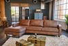 KAWOLA Ecksofa VILNIUS 3-Sitzer mit Longchair links Lederfaserstoff cognac 85 x 170 x 286 cm Bild 4