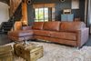 KAWOLA Ecksofa VILNIUS 3-Sitzer mit Longchair links Lederfaserstoff cognac 85 x 170 x 286 cm Bild 2