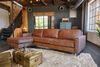 KAWOLA Ecksofa VILNIUS 3-Sitzer mit Longchair links Lederfaserstoff cognac 85 x 170 x 286 cm Bild 5