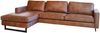 KAWOLA Ecksofa VILNIUS 3-Sitzer mit Longchair links Lederfaserstoff cognac 85 x 170 x 286 cm Bild 3