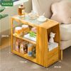 TUWENA Beistelltisch Beistelltisch mit Rollen, Couchtisch Schublade, Nachttisch Stubentisch, Bambus Sofatisch für Wohnzimmer, Schlafzimmer, Balkon, 70 x 30 x 60 cm Bild 2