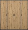 Rauch Möbel 'Voyager' Kleiderschrank, Holz, Eiche Artisan | Grau Metallic, Zubehör Classic, Breite 187 cm | ohne Schubladen Bild 4