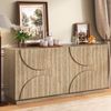 Sideboard 160x40x80 cm - Natürliches Design mit bogenförmigen Türen Bild 2