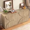 Sideboard 160x40x80 cm - Natürliches Design mit bogenförmigen Türen Bild 3