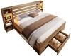 Ulife Massivholzbett Struraumbett Funktionsbett mit LED-Beleuchtung und USB/Type C (Ohne Matratze), Doppelbett, 160x200cm Bild 2