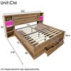 Ulife Massivholzbett Struraumbett Funktionsbett mit LED-Beleuchtung und USB/Type C (Ohne Matratze), Doppelbett, 160x200cm Bild 4