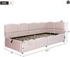 Polsterbett, Kinderbett,Einzelbett, Stauraumbett, Schlafsofa 90x200 cm, mit Lattenrost, USB-Ladegerät, Stautasche, Jugendbett und Erwachsenen-Kinderbett, Samt,rosa (ohne Matratze) Bild 5