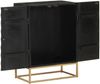 vidaXL Sideboard Schwarz 55x34x75 cm Massivholz Mango und Eisen 351679 Bild 4