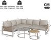 Garten-Lounge-Set, Möbelset für 6-7 Personen, Ecksofa mit verzinktem Eisengestell, verstellbare Beine, inklusive aller Sitz- und Rückenkissen, beige Bild 4