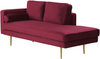 Chaiselongue Samtstoff dunkelrot linksseitig MIRAMAS Bild 4