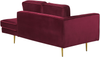 Chaiselongue Samtstoff dunkelrot linksseitig MIRAMAS Bild 5