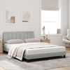 vidaXL Bett mit Matratze "Hanko" Hellgrau 120x200 cm Samt 3208586 Bild 3