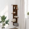 vidaXL Wand-Eckregal Räuchereiche 36,5x36,5x140 cm Holzwerkstoff 852631 Bild 3