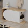 Dmora Schuhschrank Kyle, Schuhregal, Mehrzweck-Eingangsgarderobe, Möbel für Schuhe, 104x37 h50 cm, Eiche und Weiß Bild 4