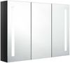 LED Spiegelschrank, Badezimmerschrank fürs Bad 89x14x62 cm Glänzend Schwarz Bild 3