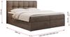 Boxspringbett mit Kopfteil und Topper, Doppelbett - RICO - 140x200cm - Braun Velours - H4 Bild 5