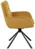Armlehnstuhl Cord-Optik Gold 360° Drehfunktion Metallgestell 60 x 64 x 89 cm Bild 3