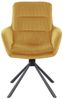 Armlehnstuhl Cord-Optik Gold 360° Drehfunktion Metallgestell 60 x 64 x 89 cm Bild 2