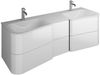 Burgbad BADU Waschbecken mit Unterschrank 152 cm breit, Weiß, Doppelwaschbecken Gussmarmor Weiß, 6 Schubladen Bild 2