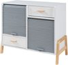 Sideboard Kvaefjord 72x80x40 cm mit zwei Jalousietüren Weiß/Grau [en. casa] Bild 2