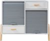 Sideboard Kvaefjord 72x80x40 cm mit zwei Jalousietüren Weiß/Grau [en. casa] Bild 5