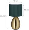 Relaxdays Tischlampe Metall & Stoff Bild 5
