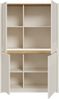 Forte OAK SQUERE Schrank 90 100, eleganter Kleiderschrank mit 2 Türen, Beleuchtung und Lamellendesign, Holzwerkstoff, Mauvella Eiche /Sand, 95,3 cm breit x 146,7 cm hoch x 41,5 cm tief Bild 4