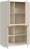 Forte OAK SQUERE Schrank 90 100, eleganter Kleiderschrank mit 2 Türen, Beleuchtung und Lamellendesign, Holzwerkstoff, Mauvella Eiche /Sand, 95,3 cm breit x 146,7 cm hoch x 41,5 cm tief Bild 5