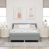 vidaXL Boxspringbett mit Matratze Hellgrau 200 x 140 cm Stoff 3341230 Bild 3