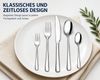 ibettertec Besteck-Set 30-teiliges Edelstahl Besteckset Spülmaschinenfest, 36 Personen, Modern Silber für 6 Personen Bild 3