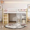 Merax Kinderhochbett, multifunktionales Kinderbett, einzelnes Kinderbett, mit 2 Aufbewahrungsschrank und Leiter, ohne Matratze, 90 x 200 cm, Natur + Weiß Bild 5
