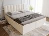 GRAINGOLD Mocca Doppelbett 180x200, Boxspringbett mit gepolstertes Kopfteil, zwei Bettkästen, Velour-Stoff, Beige Bild 3