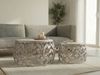 FINEBUY Satztisch FB73707 2er Set Couchtisch Silber Wohnzimmertisch Beistelltisch Marmor (Elegante Tischkombination für stilvolle Wohnräume), Zwei Größen für flexible Nutzung im Alltag Bild 2