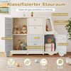 Spielzeugregal Auto Kinderregal in Busform mit Whiteboard 4 Schubladen & Schränken 111 x 34 x 94 cm Bild 3
