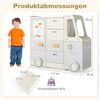 Spielzeugregal Auto Kinderregal in Busform mit Whiteboard 4 Schubladen & Schränken 111 x 34 x 94 cm Bild 2